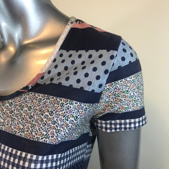 Vintage Xtrovert Cropped Top Women’s Floral Striped Shirt Adjustable Waist Xs-S. - Picture 4 of 14